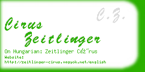 cirus zeitlinger business card